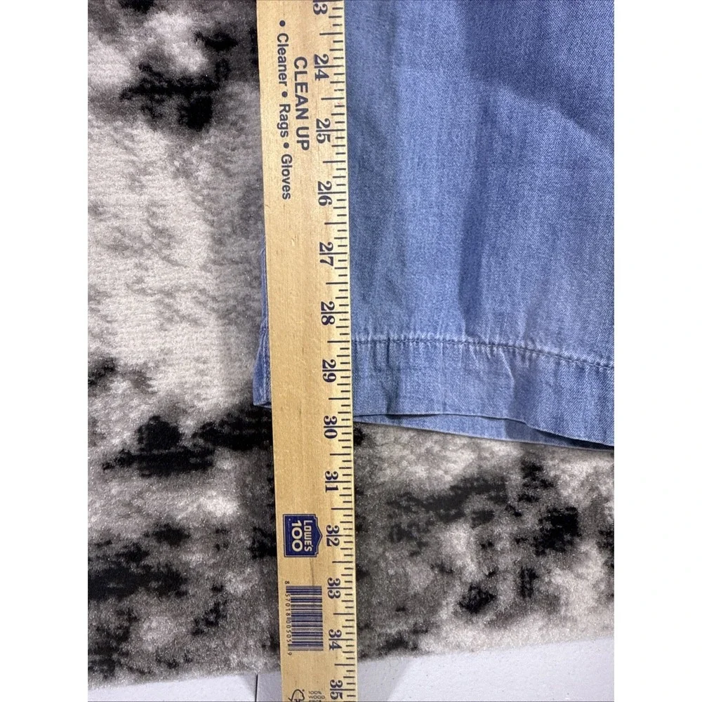 GAP Pants Womens Size Large Wide Leg Cargo Blue Drawstring Boho Hippie - Picture 7 of 15
